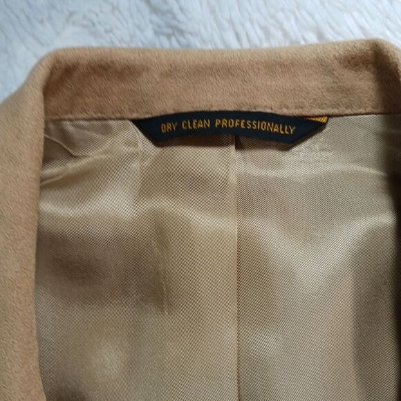Doncaster 2 Button Blazer Jacket Sport Coat Ultra Suede Tan/ Cream Men's Medium - Picture 6 of 14